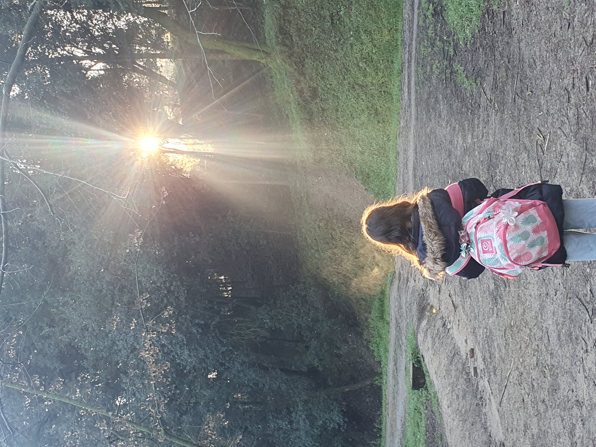 Children at sunrise on the Baix Montseny campus