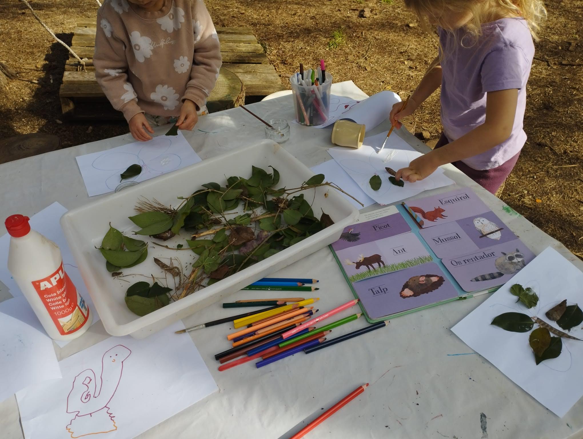 Visiting students on a nature workshop